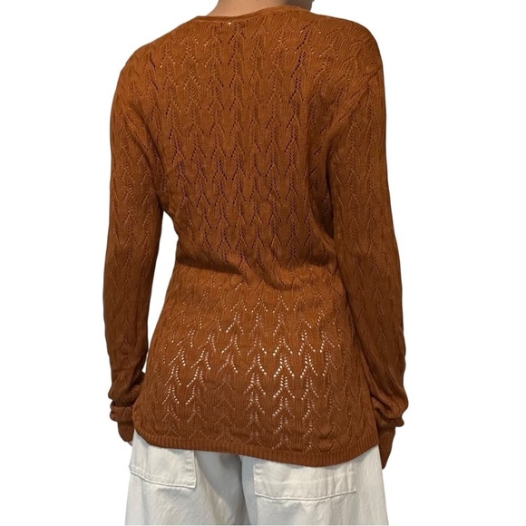 CP Shades Cardigan Sweater Button Up V-neck Minimalist Brown Casual Size Medium - Picture 3 of 9